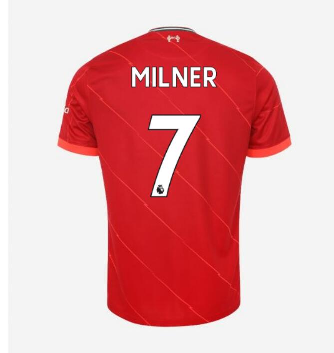 2021/22 Liverpool Home Kit Soccer Jersey with MILNER 7 printing